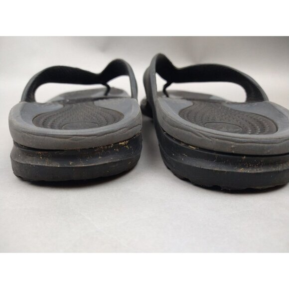 Crocs Mens 10 Black and Gray Flip Flops Women's Size 12 - Picture 5 of 13